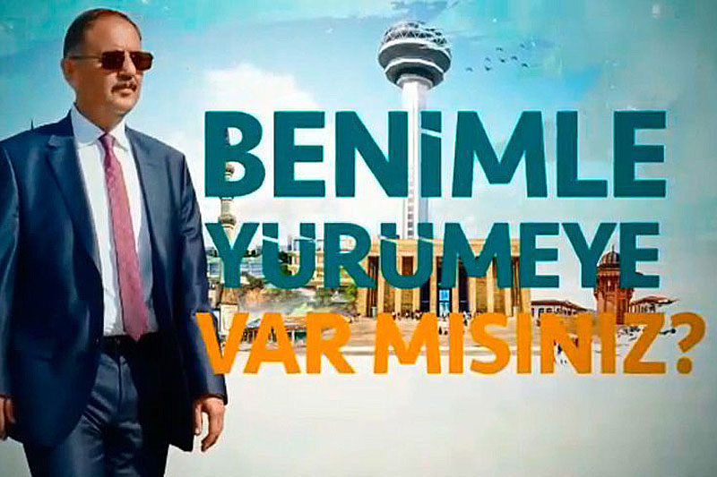 Yerel Yönetimlerden Sorumlu AKP Genel Başkan Yardımcısı Mehmet Özhaseki seçim afişi