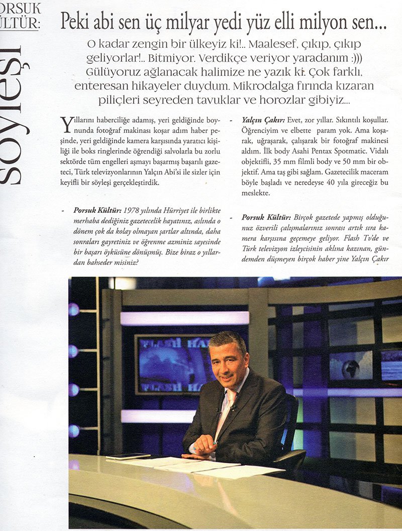 Porsuk Kültür Yalçın Çakır röportajı tam sayfa 1