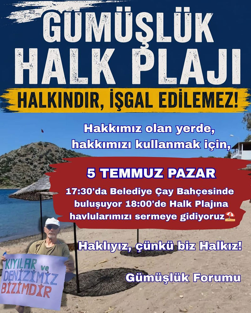 Gümüşlükte "havlu serme" etkinliği yapıldı