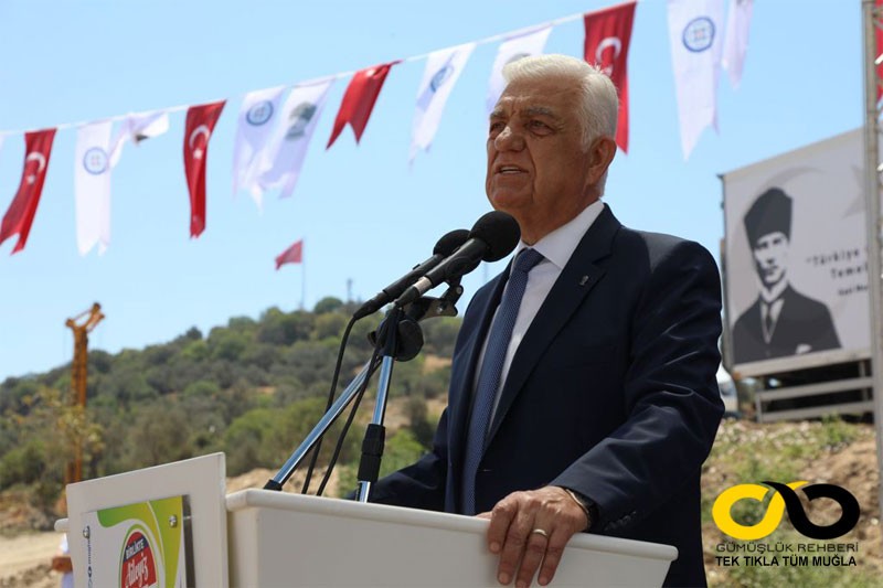 Turgutreis İleri Biyolojik Atıksu Arıtma Tesisi temel atma töreni, MBB Başkanı Osman Gürün - Haziran 2021 - GHA