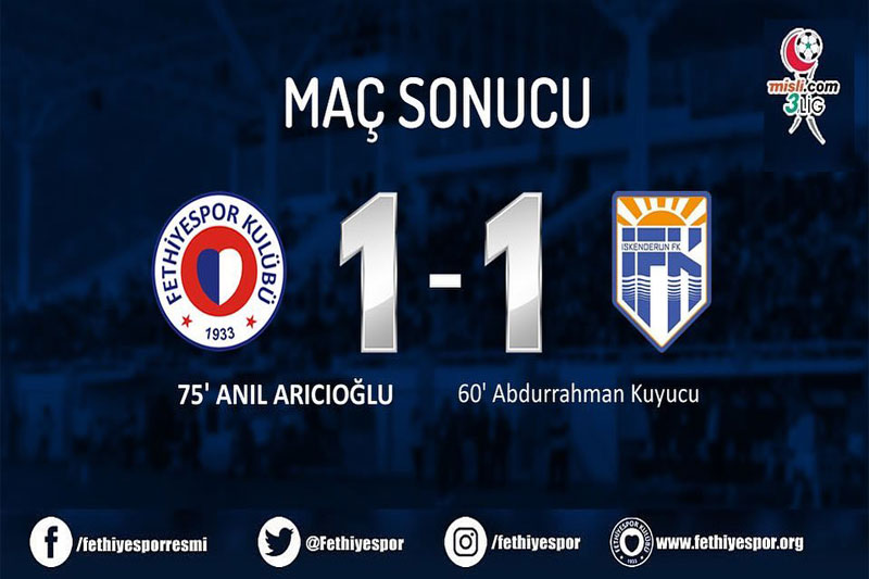 Fethiyespor 2020 - 2021 sezonu play-off yarı final ilk maç sonucu