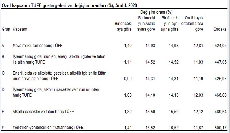 Türkiye İstatistik Kurumu (TUIK) 2020 yılı ekonomik verileri 6